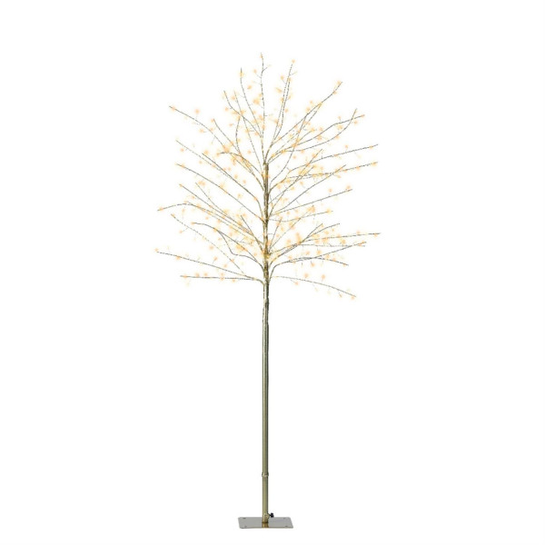 LED Baum - Lichterbaum - 480 warmweiß/bernstein LED - H: 1,5m - Timer - für Innen/Außen - gold