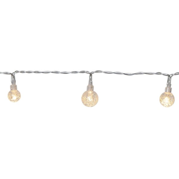 LED Lichterkette BERRY - 50 warmweiße klare Mini Kugeln - L: 5m - transparentes Kabel - outdoor