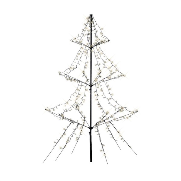 LED Lichterbaum - Outdoor Weihnachtsbaum - 420 funkelnde LED - H: 2m - Timer/8 Funkt. - aufklappbar