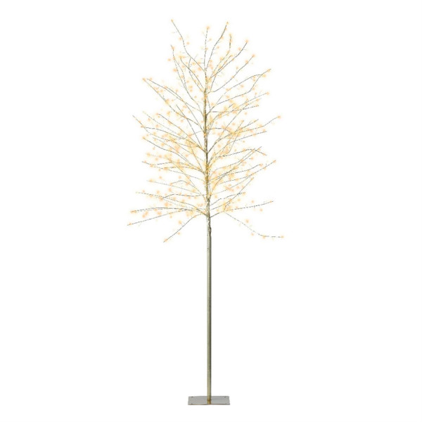 LED Baum - Lichterbaum - 720 warmweiß/bernstein LED - H: 1,8m - Timer - für Innen/Außen - gold