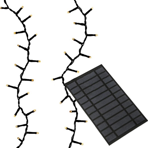 LED Solar Lichterkette Compact Twinkle - 750 bernstein LED - 8 Funktionen - L: 16m - USB