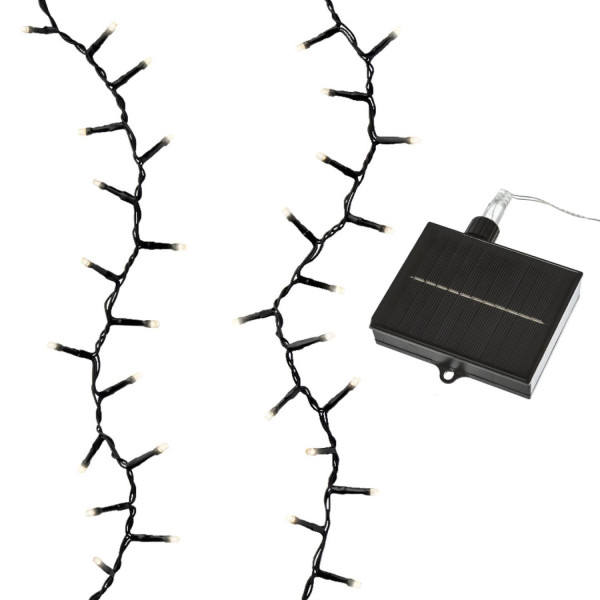 LED Solar Lichterkette - 120 warmweiße LED - 8 Funktionen - L: 9m - per USB aufladbar