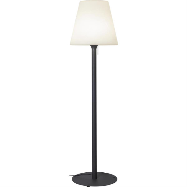 Stehlampe Kreta - Gatenlampe - H: 184cm - weißer 50cm Lampenschirm - E27 Fassung - Outdoor