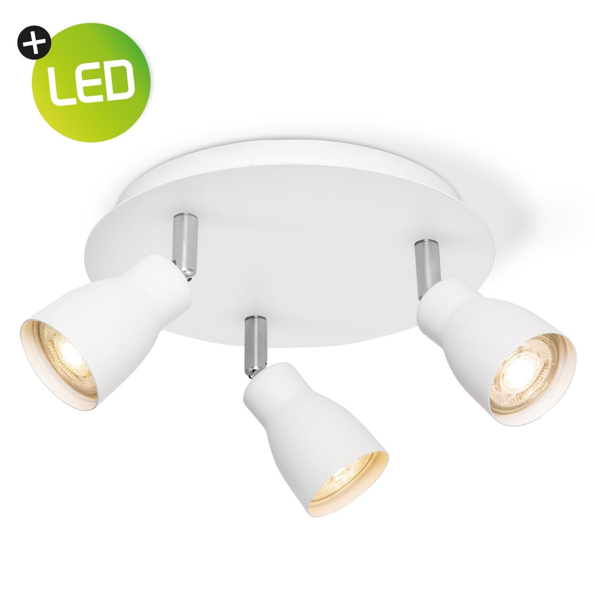 Deckenleuchte / Rondell ALBA weiß - GU10 Leuchtmittel - LED inkl. 3fach