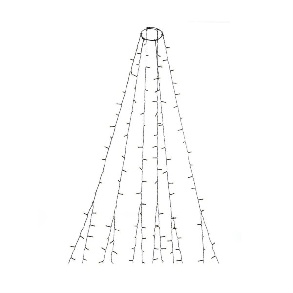 LED Baummantel Lichterkette - 6 Stränge á 45 gefrostete warmweiße LED - Timer - Außen - L: 1,80m